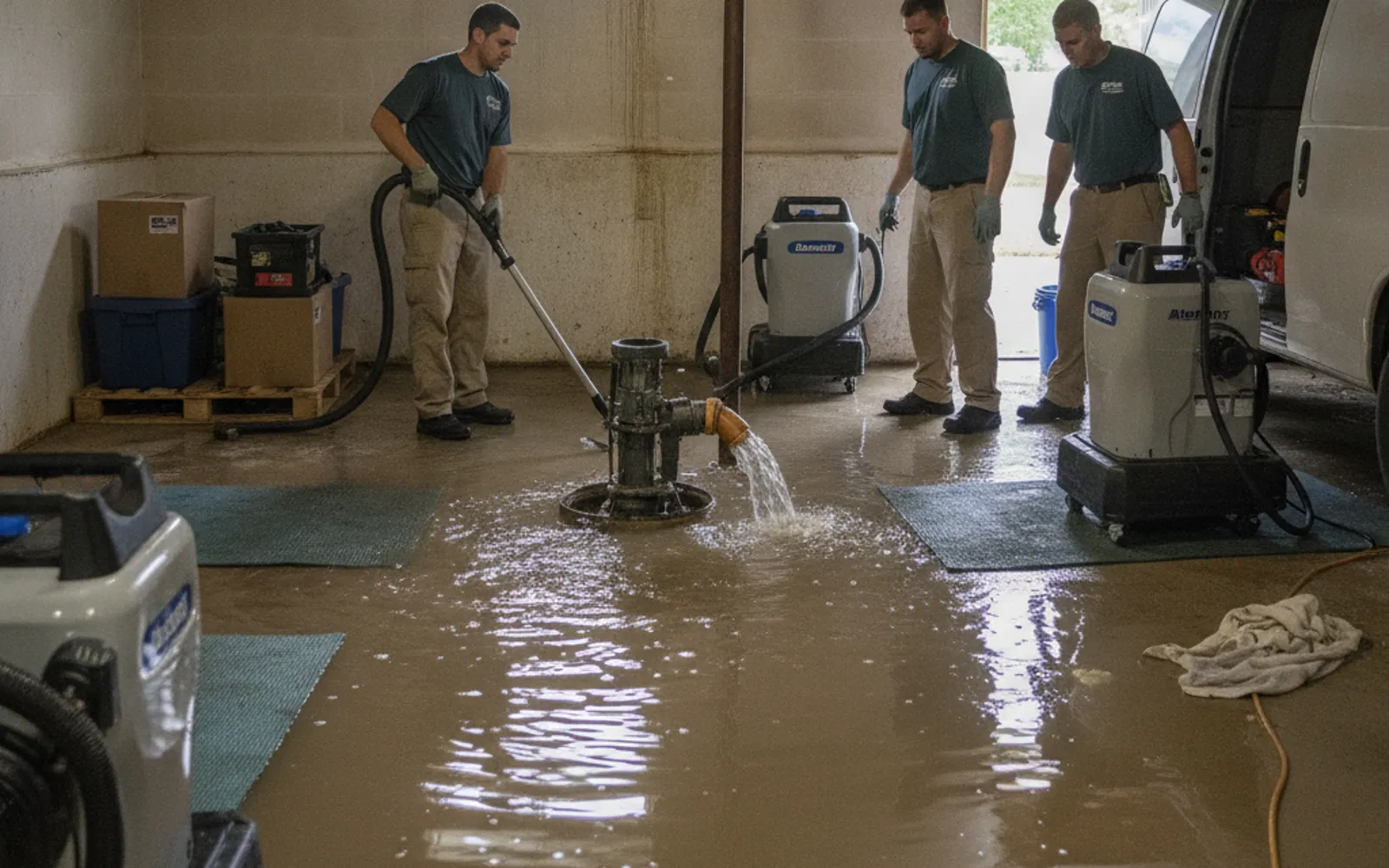 Sump pump backup in a Dayton basement